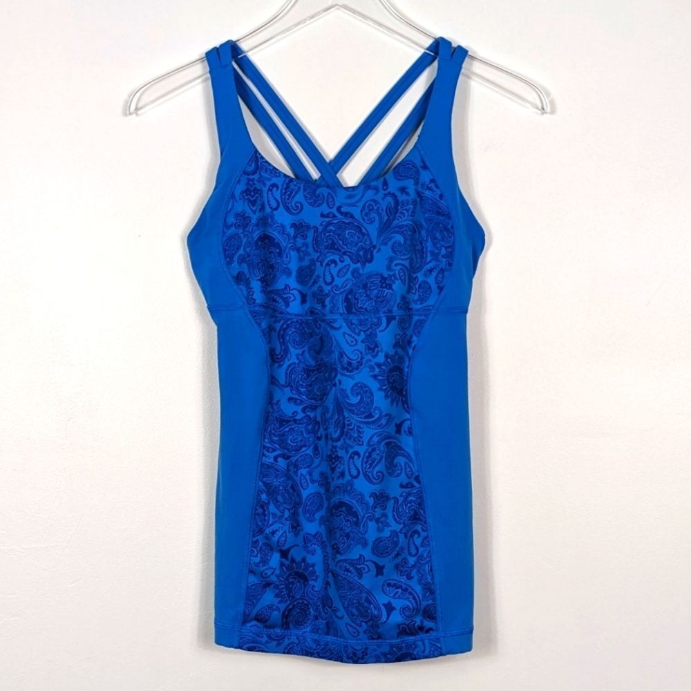 Lululemon Athletica Energy Tank Blue Paisley Women's 6